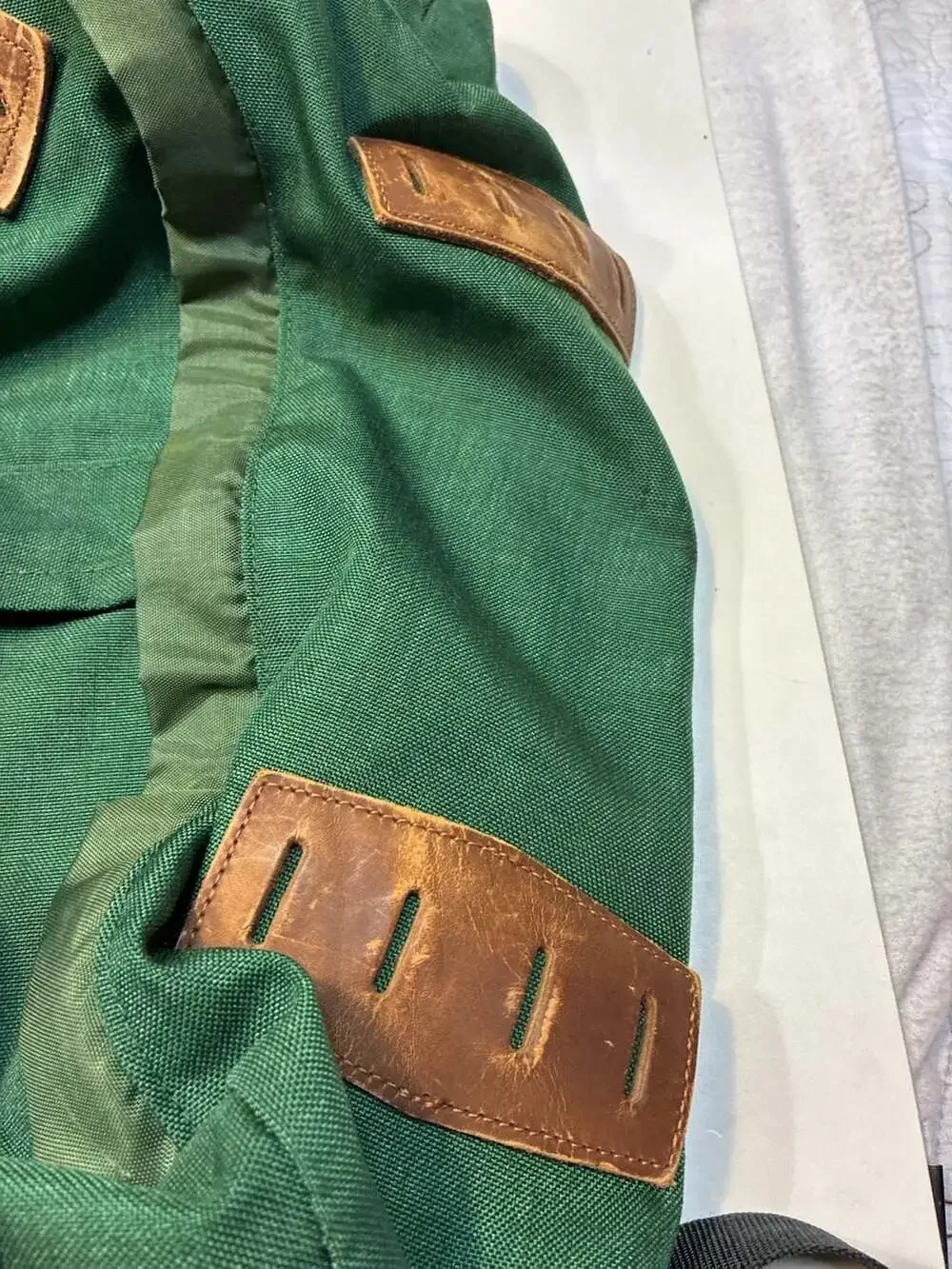 Vintage REI Co-op Green Canvas and Leather Hiking Daypack